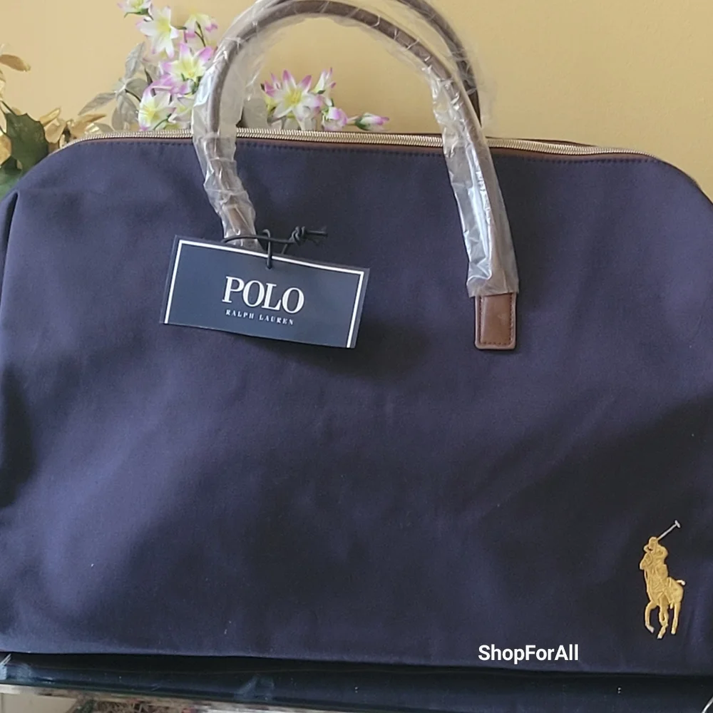 Polo Ralph Lauren Duffle Gym Bag Luggage Holdall Weekender Traveler Large New